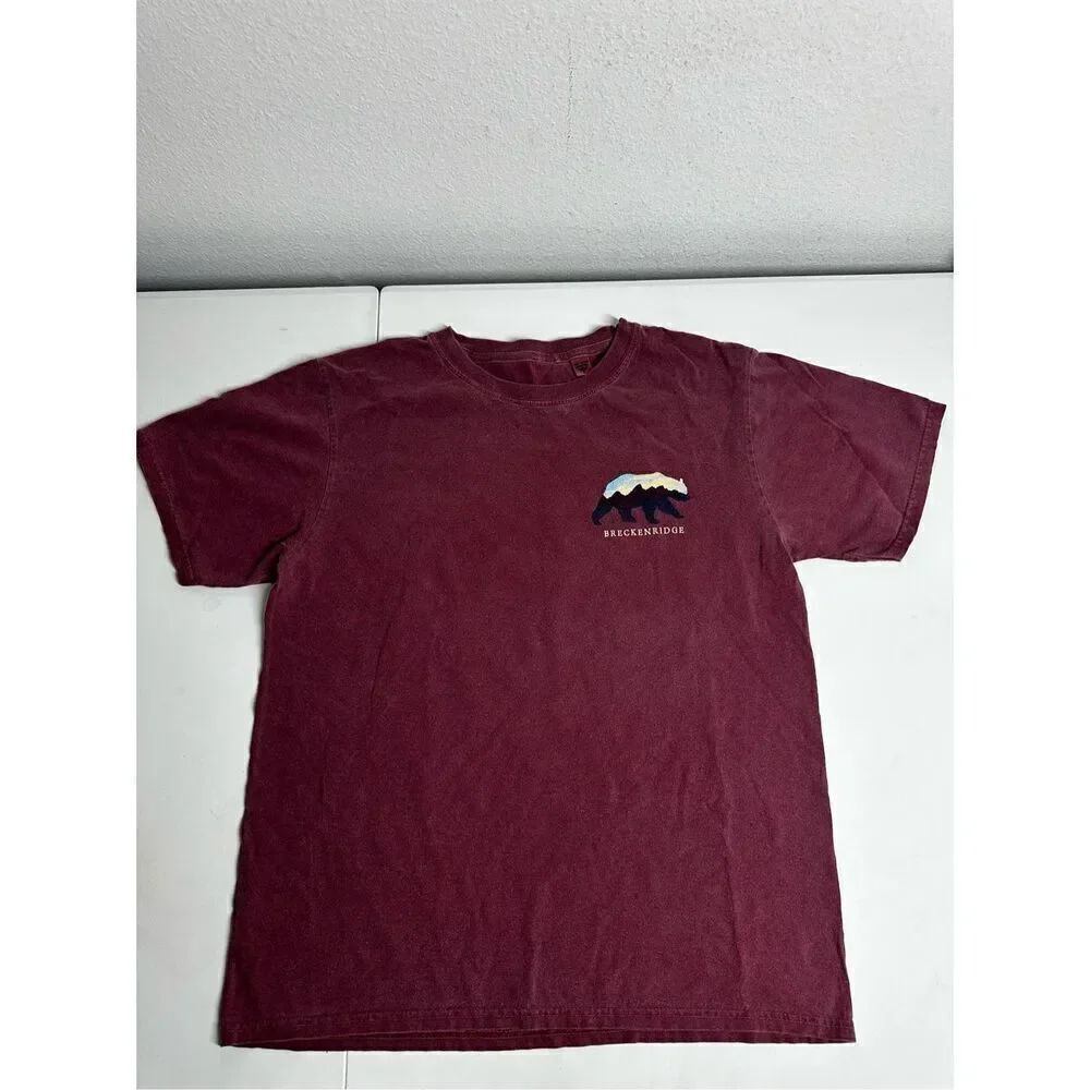 Breckinridge Colorado Cotton T-shirt Size M Burgundy